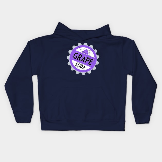 Grape Soda Cap Kids Hoodie by 80q Dresses You